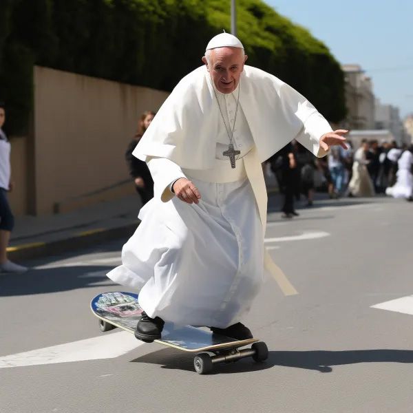 pope francis skateboarding